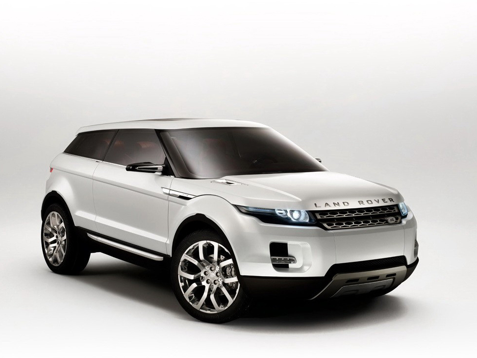 白色路虎lrx车身侧面高清图片